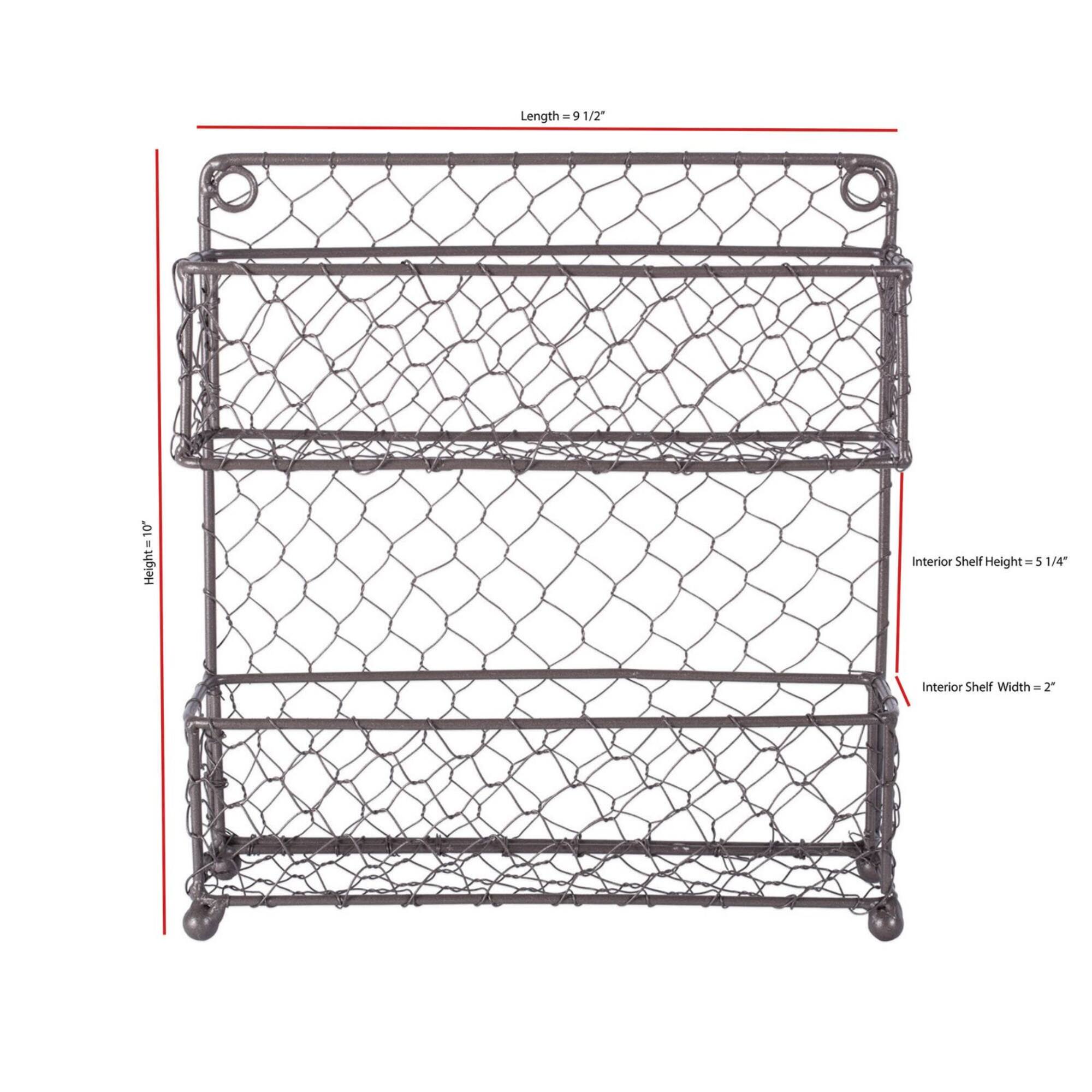 DII® 10" 2 Tier Chicken Wire Spice Rack
